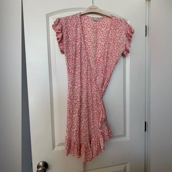 Billabong wrap and roll Dress in Pink floral size L - Picture 5 of 7